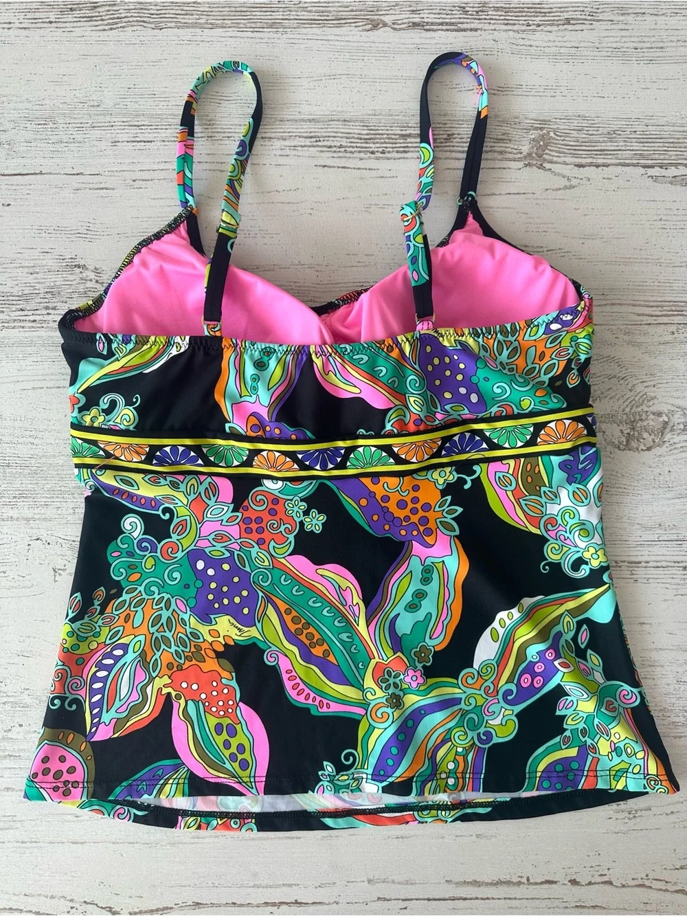 NWT TRINA TURK Sea Garden Wireless Tankini Top 10